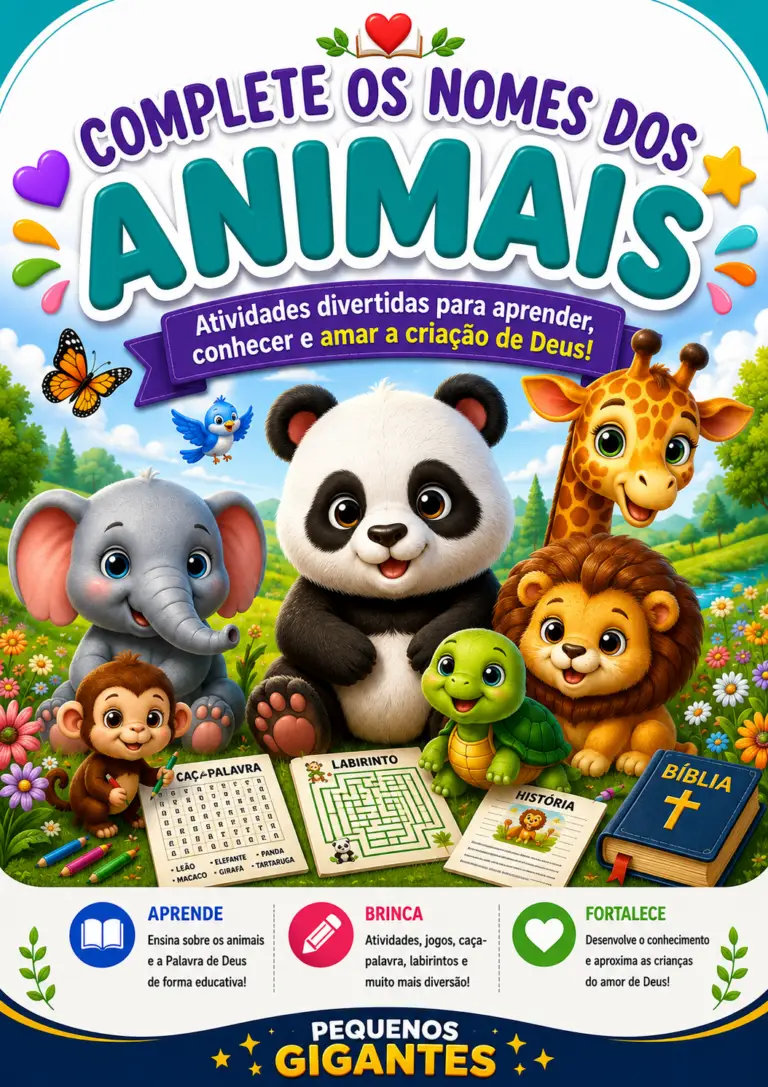 Capa - Complete os nomes dos Animais