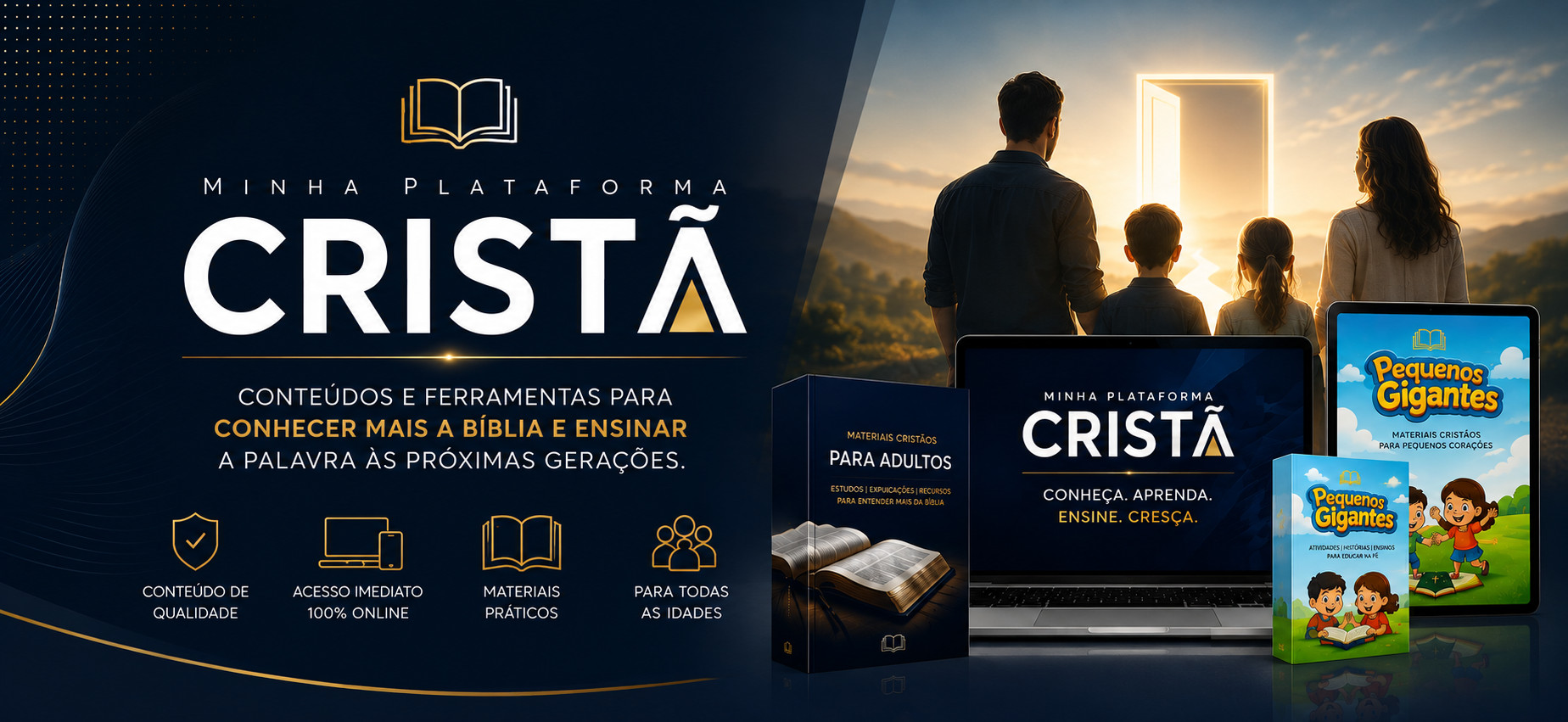 Minha Plataforma Cristã — materiais para adultos e Pequenos Gigantes