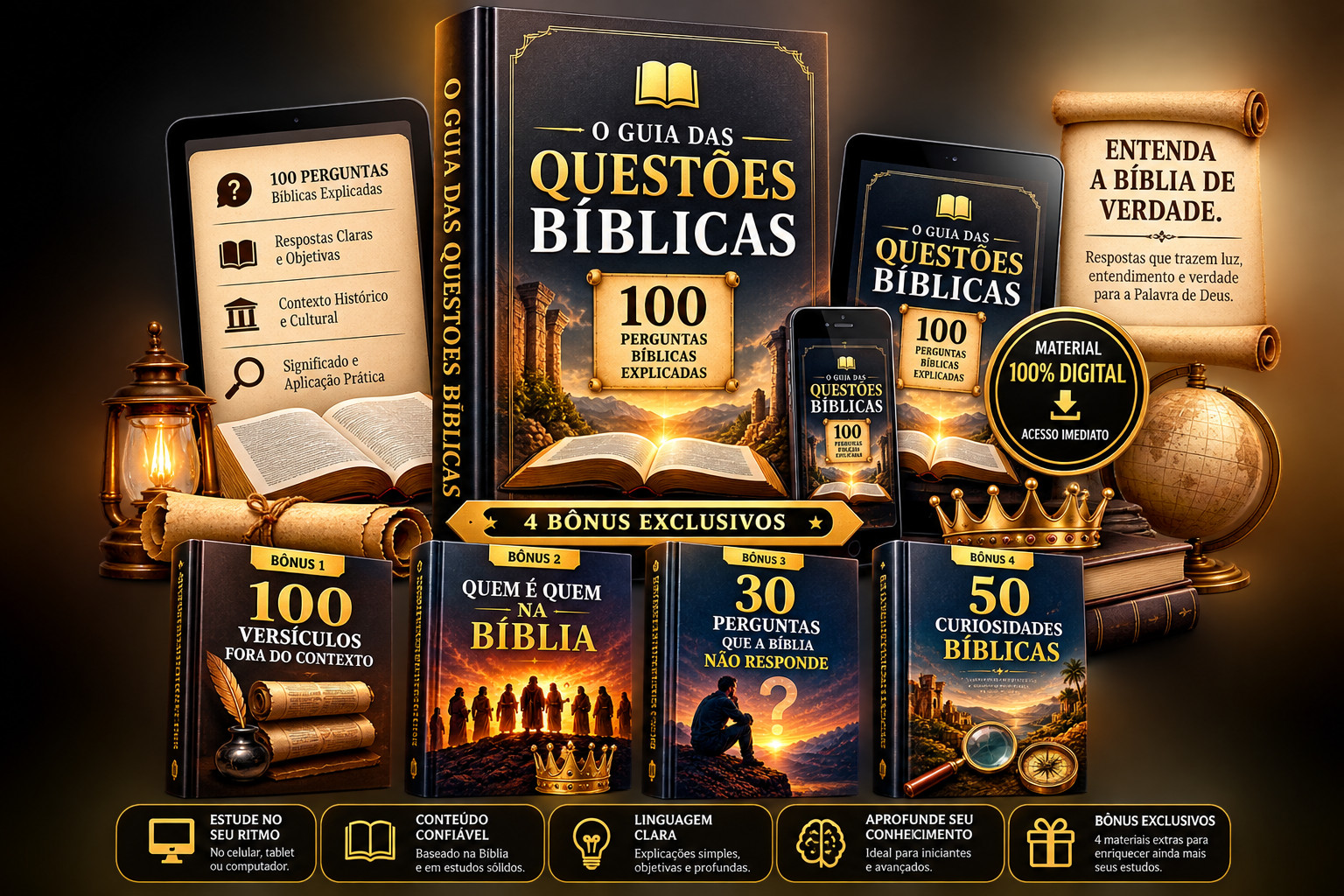 O Guia das Questões Bíblicas — 100 perguntas bíblicas explicadas, com 4 bônus